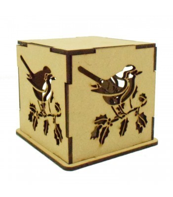 Laser cut Small Tea Light Box - Robin Design